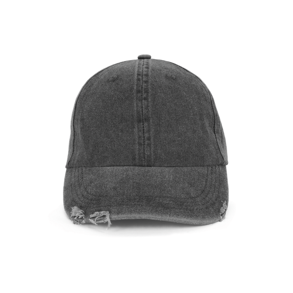 Casquette vintage effet déchiré - 6 panneaux Washed black K-up