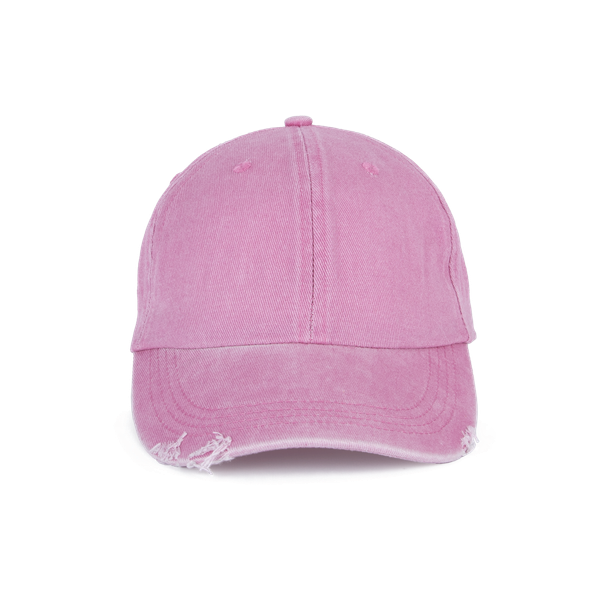 Casquette vintage effet déchiré - 6 panneaux Washed Dark Pink K-up