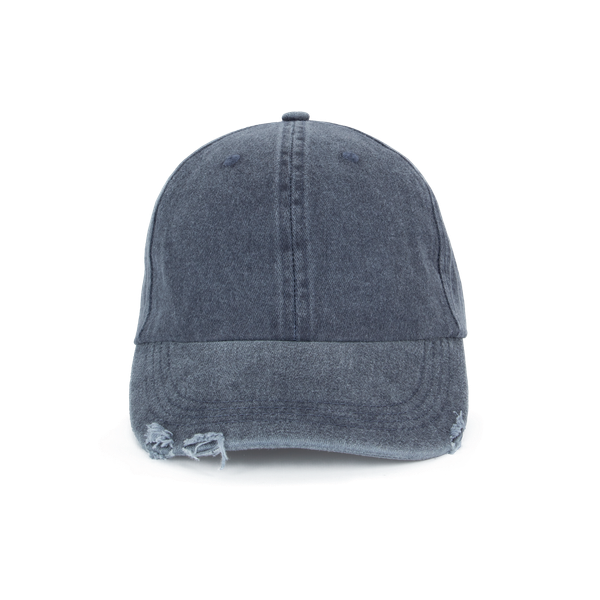 Casquette vintage effet déchiré - 6 panneaux Washed Navy K-up