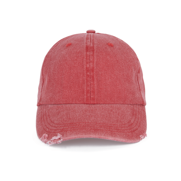 Casquette vintage effet déchiré - 6 panneaux Washed Red K-up