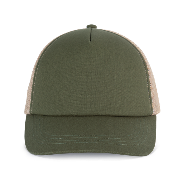 Casquette trucker 5 panneaux en coton canvas - K-up Gold Label Clover Green / Beige Sand K-up