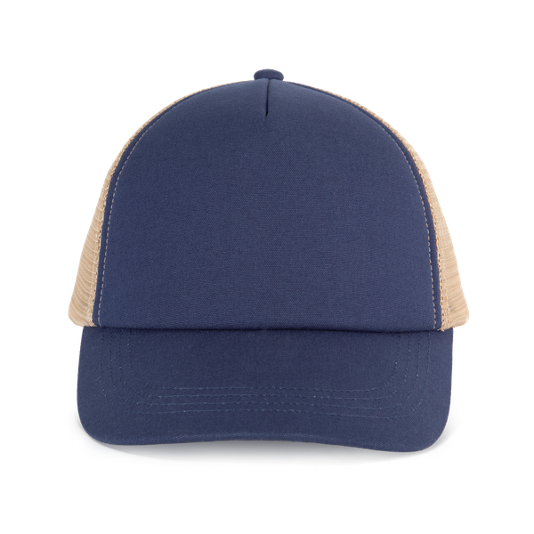 Casquette trucker 5 panneaux en coton canvas - K-up Gold Label Mood Indigo / Beige Sand K-up