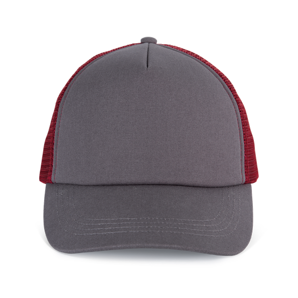 Casquette trucker 5 panneaux en coton canvas - K-up Gold Label Shark Grey / Cabernet Wine K-up