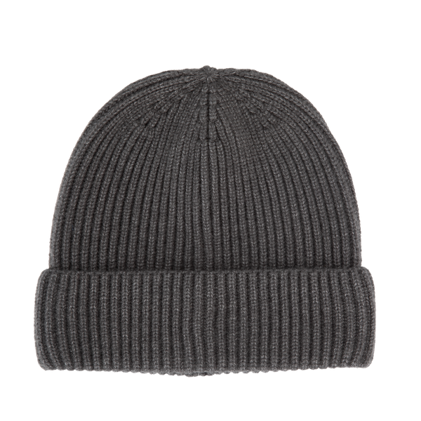Bonnet en maille avec revers - K-up Gold Label Deep Grey Heather K-up