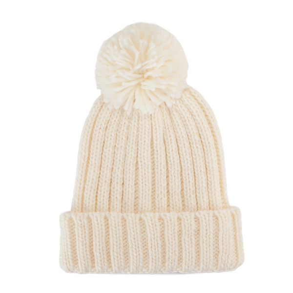 Bonnet à pompon Ecru K-up