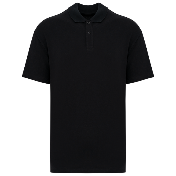 Polo écoresponsable maille piquée à épaules tombantes homme Black Native Spirit