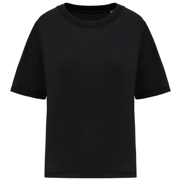 T-shirt écoresponsable oversize délavé femme Washed black Native Spirit