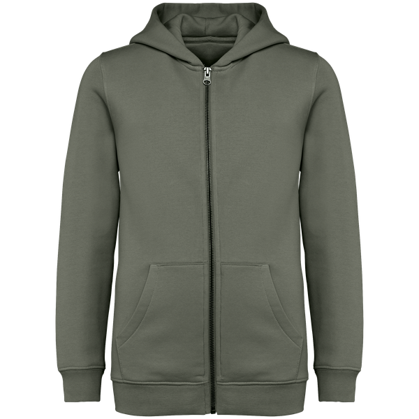 Sweat à capuche zippé Enfant - 300g Organic Khaki Native Spirit