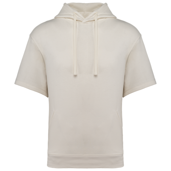 Sweat-shirt écoresponsable à capuche à épaules tombantes manches courtes French Terry unisexe Ivory Native Spirit