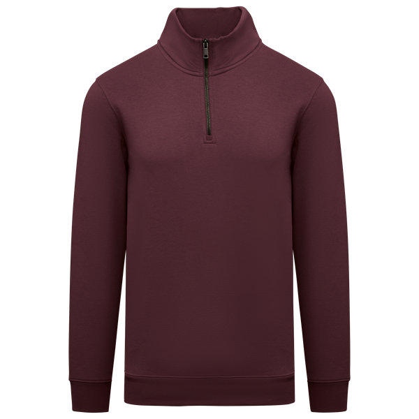 Sweat-shirt écoresponsable à col montant zippé homme Dark Cherry Native Spirit