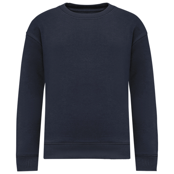 Sweat-shirt écoresponsable à col rond oversize enfant Navy Blue Native Spirit
