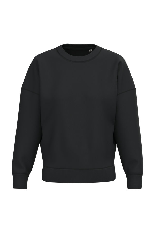 Sweat-shirt écoresponsable à col rond à épaules tombantes femme Black Native Spirit