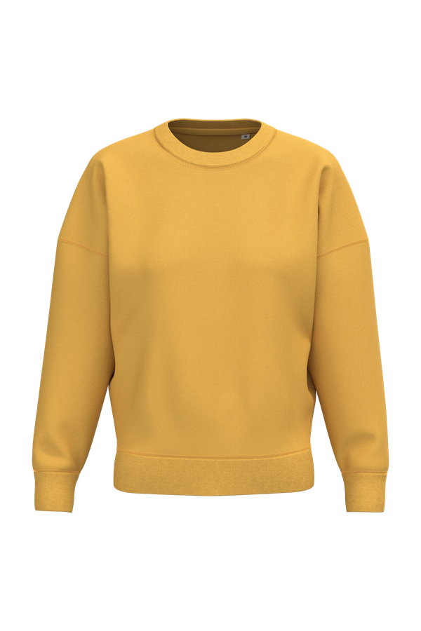 Sweat-shirt écoresponsable à col rond à épaules tombantes femme Sun Yellow Native Spirit