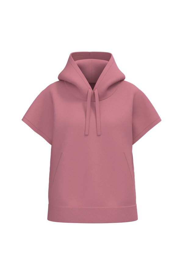 Sweat-shirt écoresponsable à capuche oversize sans manches French Terry femme Antique Rose Native Spirit