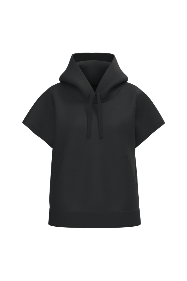 Sweat-shirt écoresponsable à capuche oversize sans manches French Terry femme Black Native Spirit