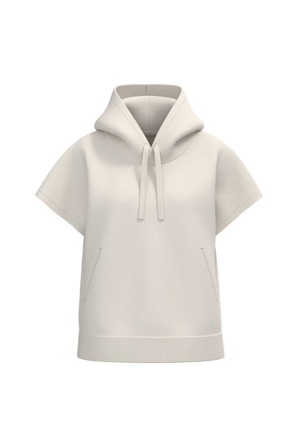 Sweat-shirt écoresponsable à capuche oversize sans manches French Terry femme Ivory Native Spirit