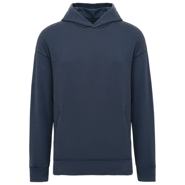 Sweat-shirt écoresponsable à capuche délavé oversize unisexe Washed Navy Blue Native Spirit