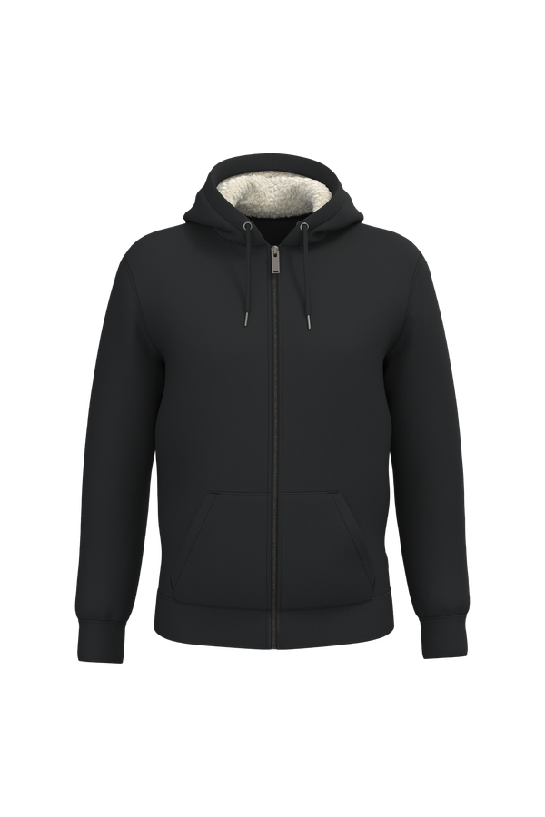 Sweat-shirt écoresponsable zippé doublé en sherpa unisexe Black Native Spirit