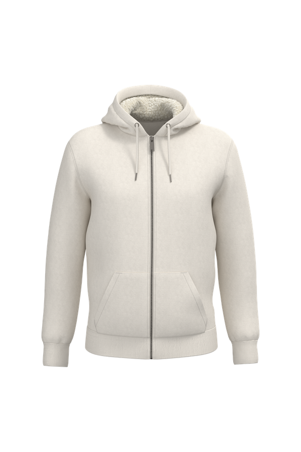 Sweat-shirt écoresponsable zippé doublé en sherpa unisexe Ivory Native Spirit