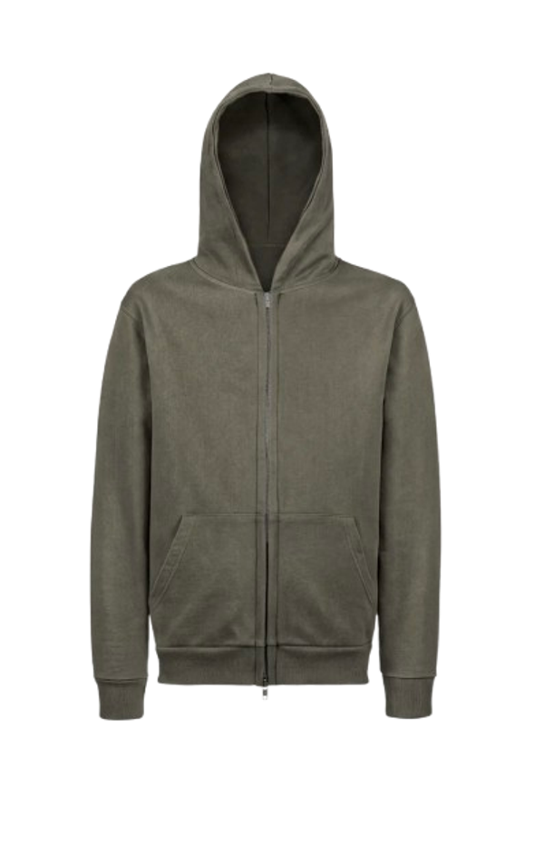 Hoodie Regular Zipped Vintage Olive GRAMMA