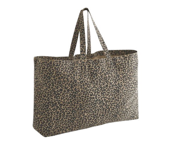 LEOPARD PRINT CANVAS OVERSIZED TOTE BAG 285GSM Vintage Léopard print WESTFORD MILL