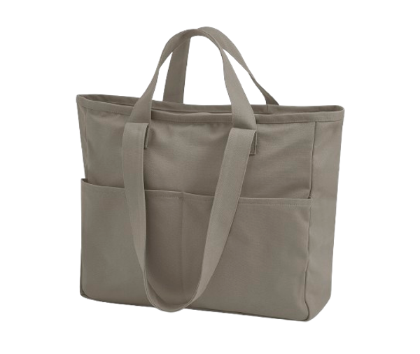 DUAL HANDLE CARGO POCKET TOTE 475GSM Mushroom WESTFORD MILL