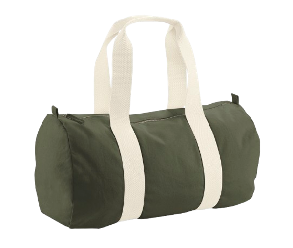 EarthAware® Organic Barrel Bag 383GSM Olive Green Westford Mill