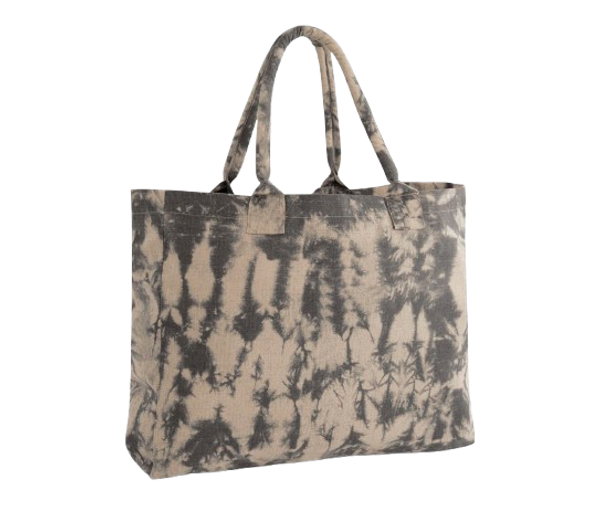 TIE DYE CANVAS TOTE BAG Sand / Black Tie Dye WESTFORD MILL