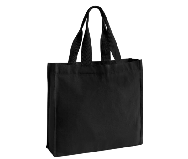 CHEVRON HANDLE SHOPPER 407GSM Black WESTFORD MILL