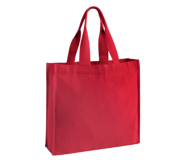 CHEVRON HANDLE SHOPPER 407GSM Scarlet Red WESTFORD MILL