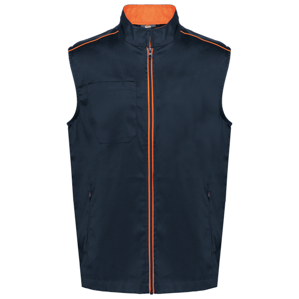 Gilet DayToDay homme Navy / Fluorescent Orange WK. Designed To Work