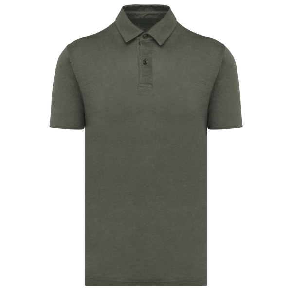 Polo en lin homme Organic Khaki Spasso