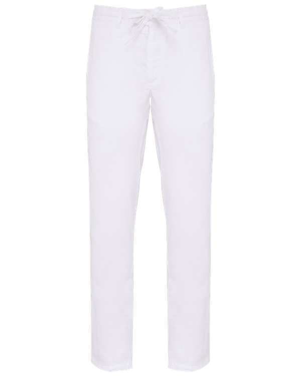 Pantalon délavé en lin homme Washed White Spasso