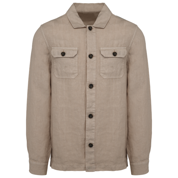 Surchemise délavée en lin homme Washed Linen Sand Spasso