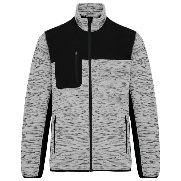 Veste recyclée en polytricot homme Light Grey Melange / Black WK. Designed To Work