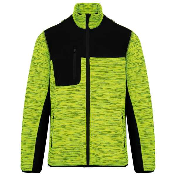 Veste recyclée en polytricot homme Fluorescent Yellow Melange / Black WK. Designed To Work