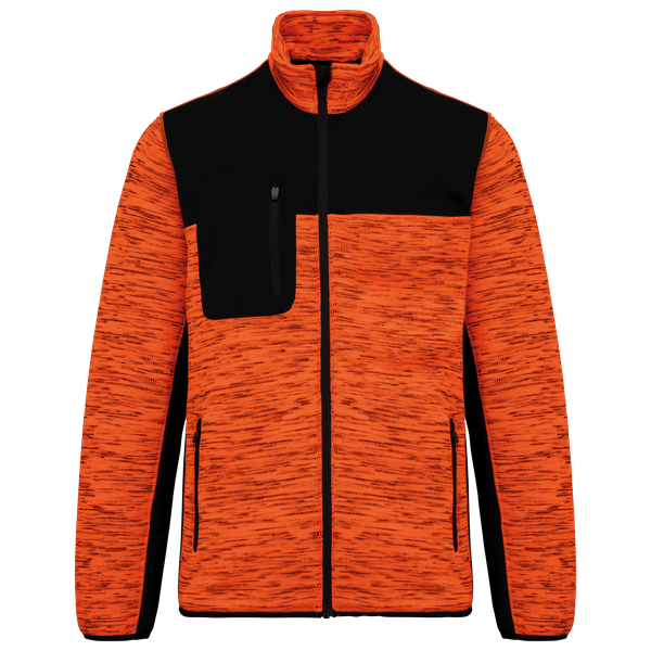 Veste recyclée en polytricot homme Fluorescent Orange Melange / Black WK. Designed To Work