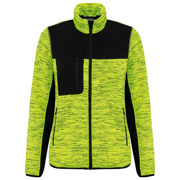 Veste recyclée en polytricot femme Fluorescent Yellow Melange / Black WK. Designed To Work