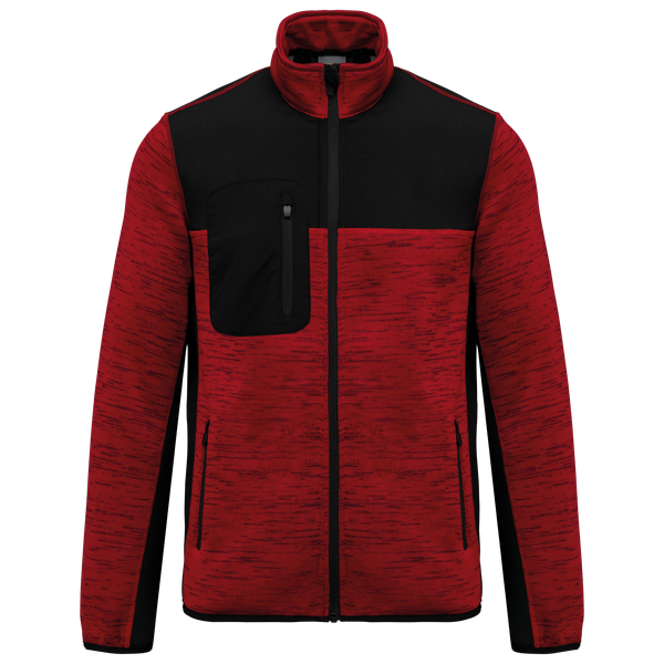 Veste recyclée en polytricot homme Red Melange / Black WK. Designed To Work