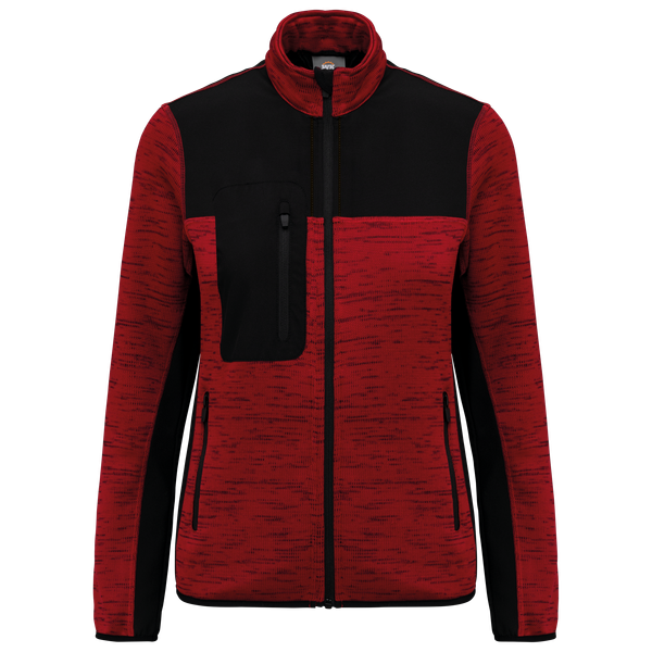 Veste recyclée en polytricot femme Red Melange / Black WK. Designed To Work