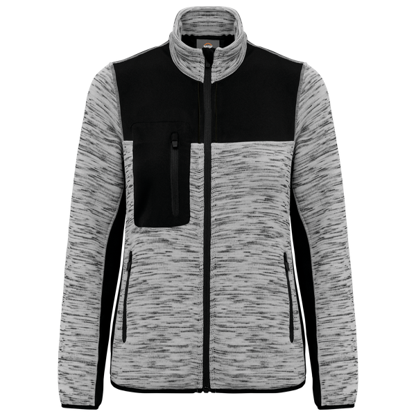Veste recyclée en polytricot femme Light Grey Melange / Black WK. Designed To Work