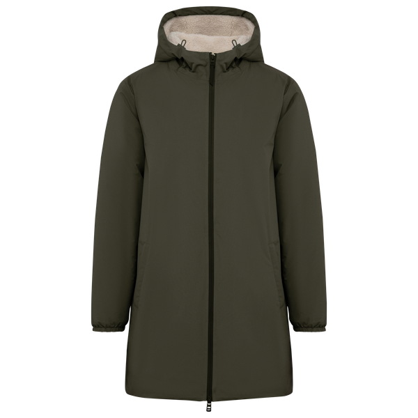Veste écoresponsable imperméable doublée en sherpa unisexe Organic Khaki Native Spirit