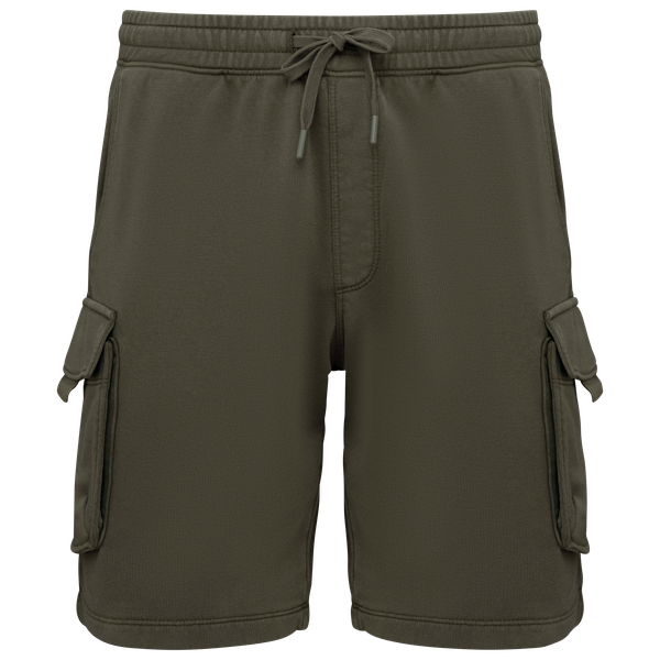 Short cargo écoresponsable délavé French Terry homme Washed Organic Khaki Native Spirit