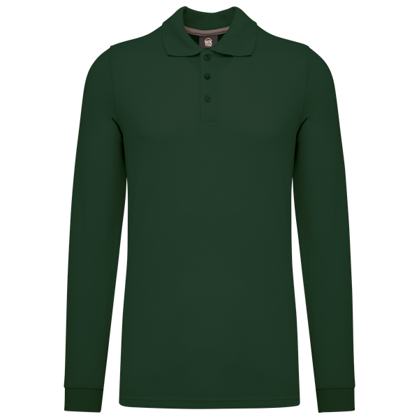 Polo manches longues homme Forest Green WK. Designed To Work
