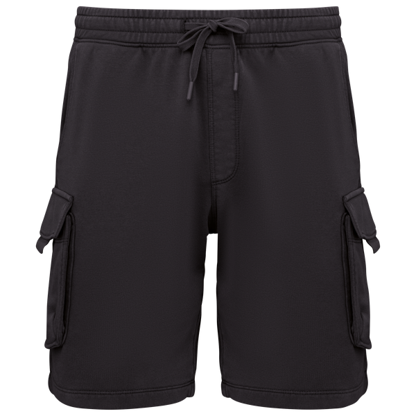 Short cargo écoresponsable délavé French Terry homme Washed black Native Spirit