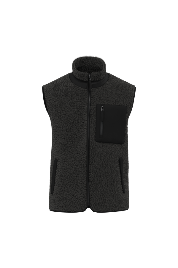 Bodywarmer écoresponsable en sherpa unisexe Black Native Spirit