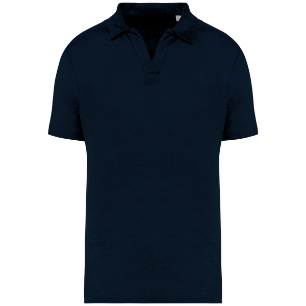 Polo en lin homme Navy Blue Spasso