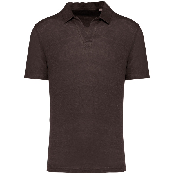 Polo en lin homme Stone Grey Spasso