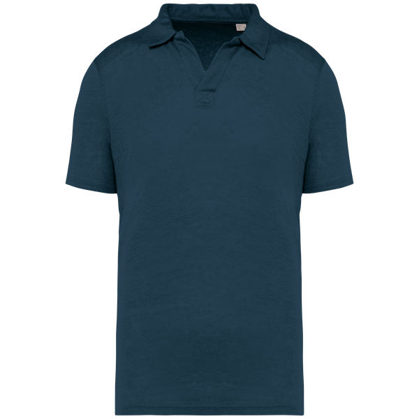 Polo en lin homme Peacock Blue Spasso