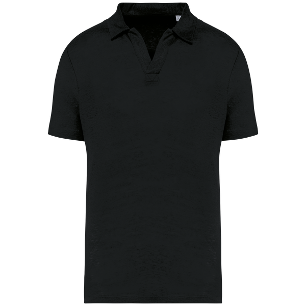 Polo en lin homme Black Spasso